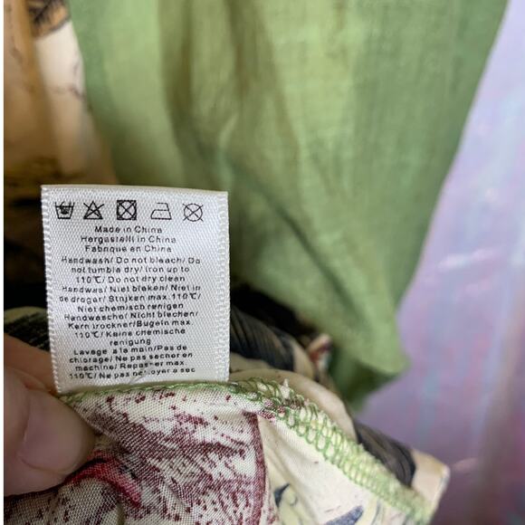 Cellabie Floral Short Sleeve Dress Womens 2XL 100% Cotton Lagenlook tropical - Picture 7 of 9